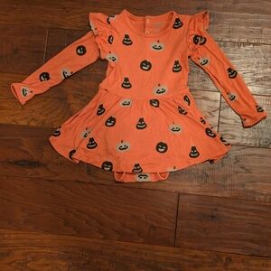 2T Kyte Carve long sleeve twirl bodysuit dress